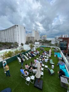 Parties and events venue for booking on top of a building in Miami Bech